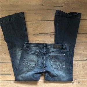 Rock & Roll Cowgirl Trouser Denim Jeans Dark Wash Women’s Size 31 X 34 Flare